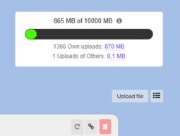 Vorschaubild Button “Upload file” for direct upload